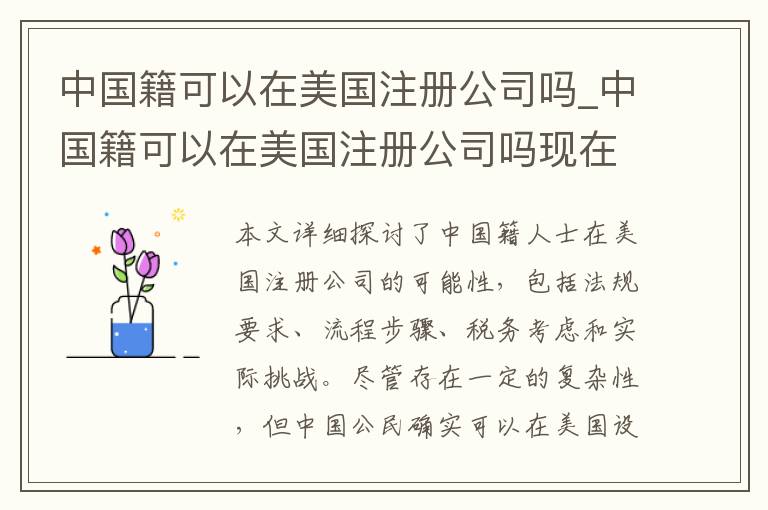 中国籍可以在美国注册公司吗_中国籍可以在美国注册公司吗现在
