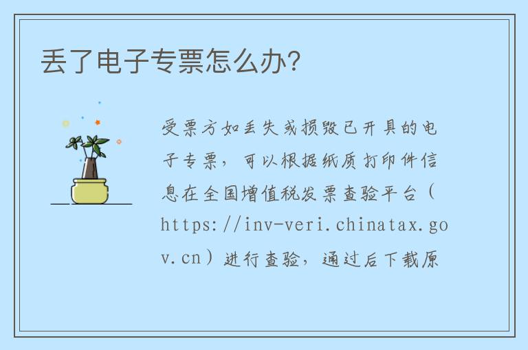 丢了电子专票怎么办？