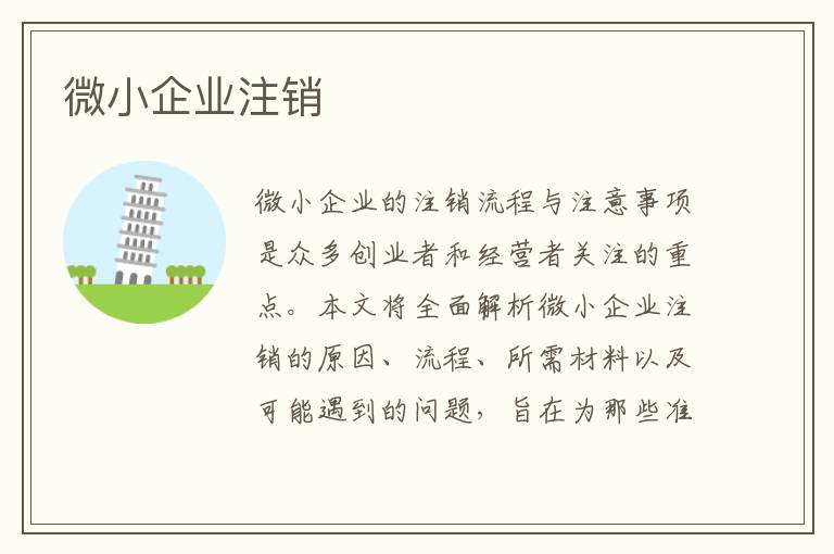 微小企业注销