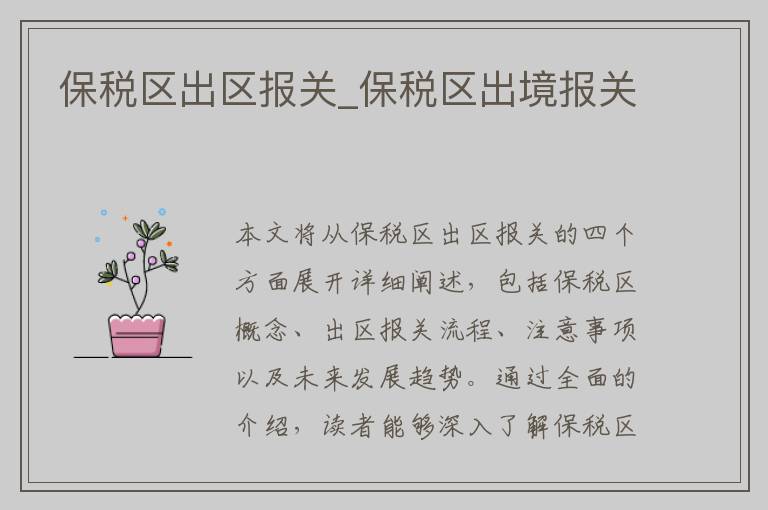 保税区出区报关_保税区出境报关