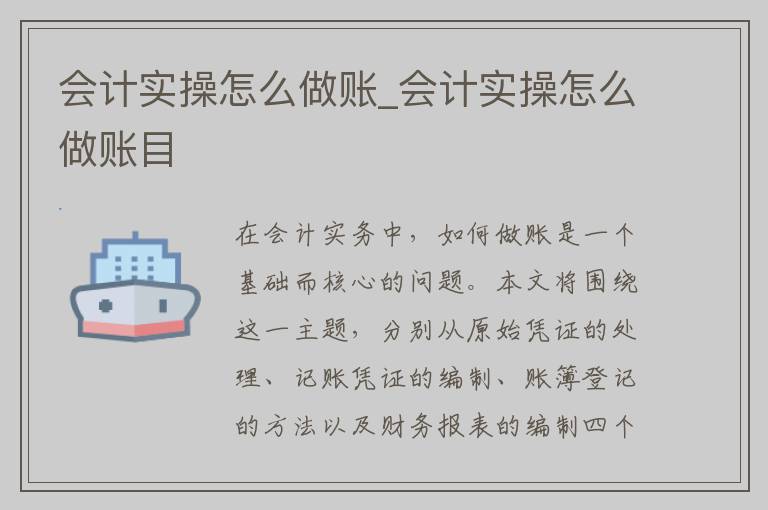 会计实操怎么做账_会计实操怎么做账目