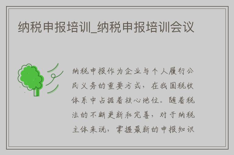 纳税申报培训_纳税申报培训会议