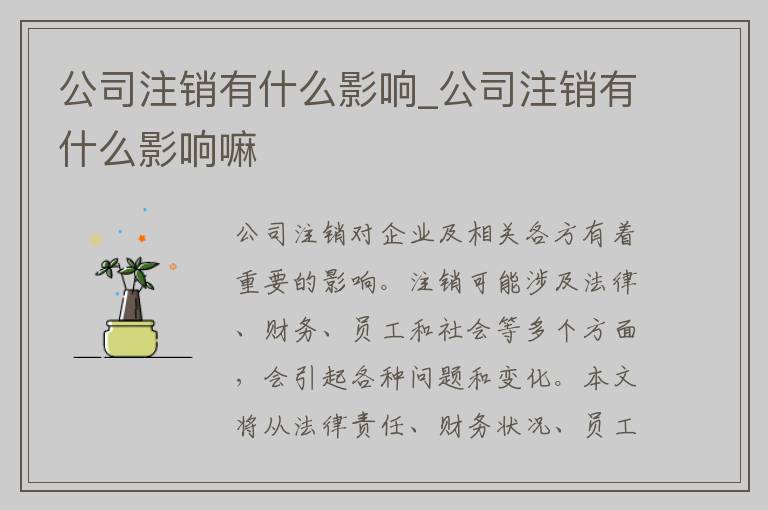 公司注销有什么影响_公司注销有什么影响嘛