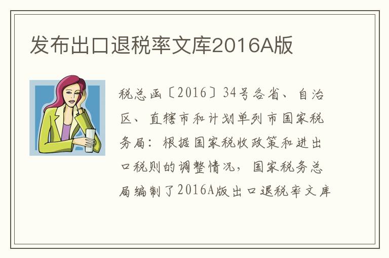 发布出口退税率文库2016A版
