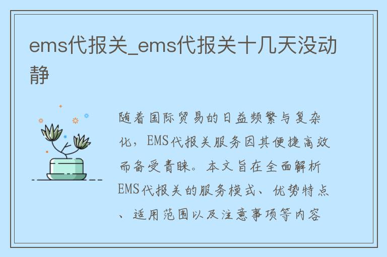 ems代报关_ems代报关十几天没动静