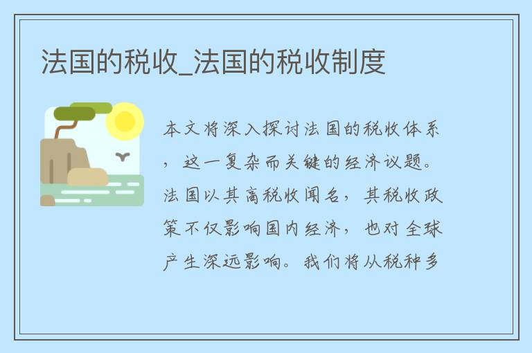 法国的税收_法国的税收制度